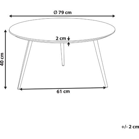 Tavolino da caffè moderno rotondo a treppiede Soggiorno Bianco Effetto