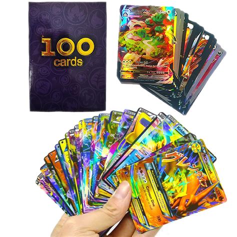 Buy 100pcs Box Pokemon Vmax Gx Ex Mega Cards Pokemones Game Booster