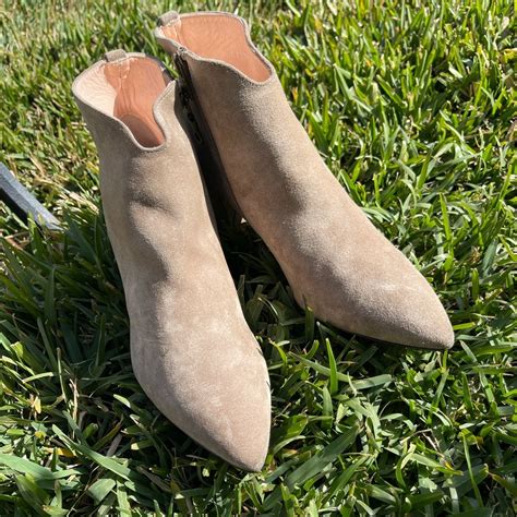 Agl Notch Bootie Nude Suede Leather Ankle Boots Gem