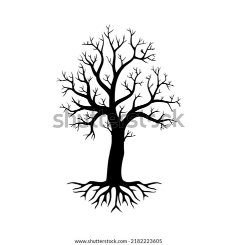 Shape Black Naked Tree Vector Illustration Stock Vector Royalty Free Shutterstock