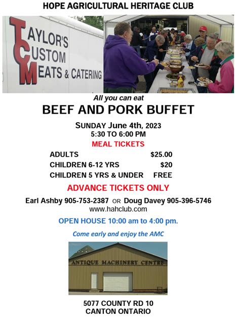 2023 Beef & Pork Buffet Dinner | Hope Agricultural Heritage Club