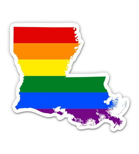 Louisiana Gay Flag State Shape Rainbow Pride LGBT Vinyl Sticker For Car Laptop I Pad