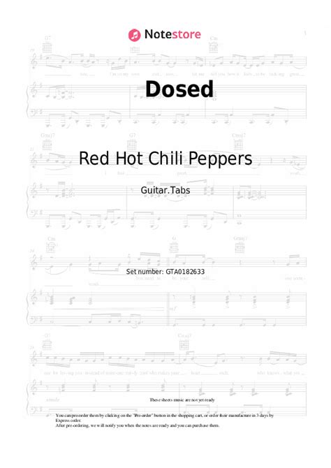 Dosed Tabs Guitar Red Hot Chili Peppers In Note Store Guitar Tabs Sku Gta
