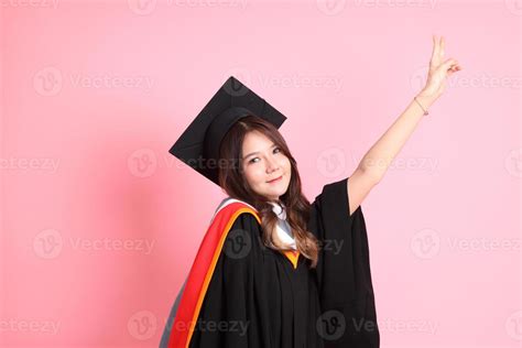 Girl With Graduation Gown 22510710 Stock Photo At Vecteezy