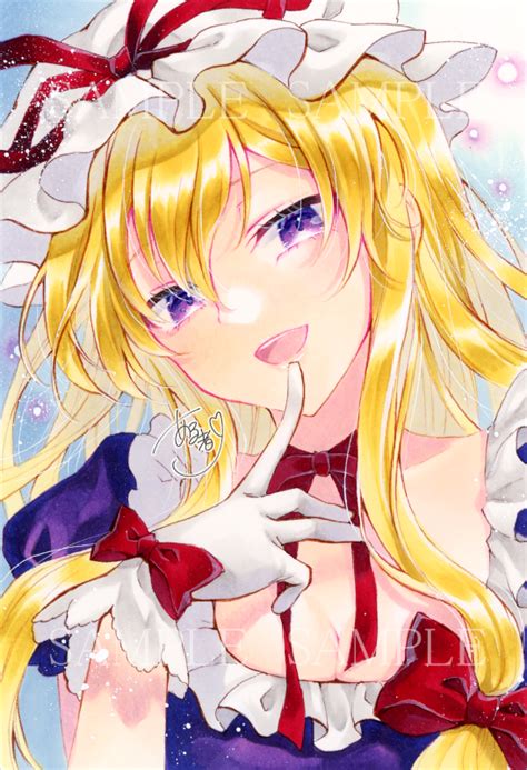 Alto Yakumo Yukari Touhou Girl Blonde Hair Breasts Cleavage Dress Gloves Hair