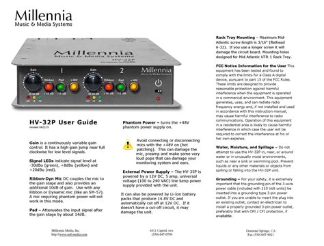 MILLENNIA HV-32P USER MANUAL Pdf Download | ManualsLib