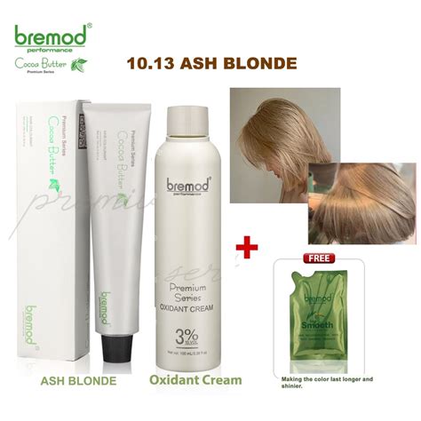 Bremod Premium Cocoa Butter Hair Color Ash Blonde Ml Hair Dye With Oxidizing Cream