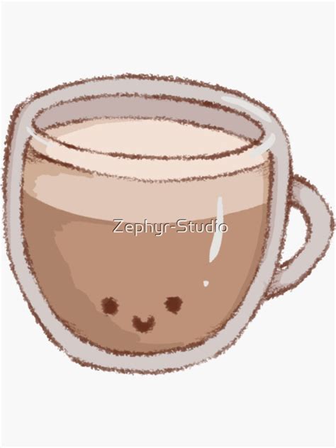 Cute Cappuccino Sticker For Sale By Zephyr Studio Redbubble