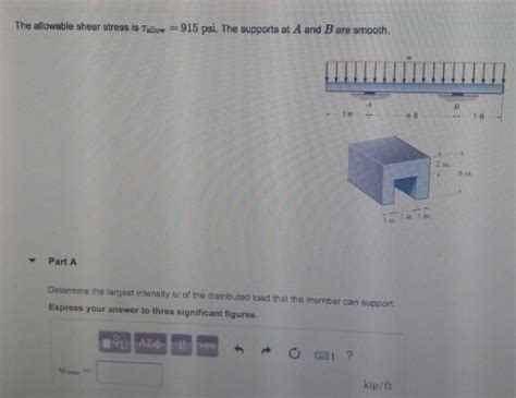 Solved The allowable shear stress is Tallow-915 psi. The | Chegg.com