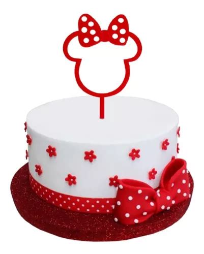 Topo De Bolo Decorativo Festa Minnie Vermelha Cm Vivarte