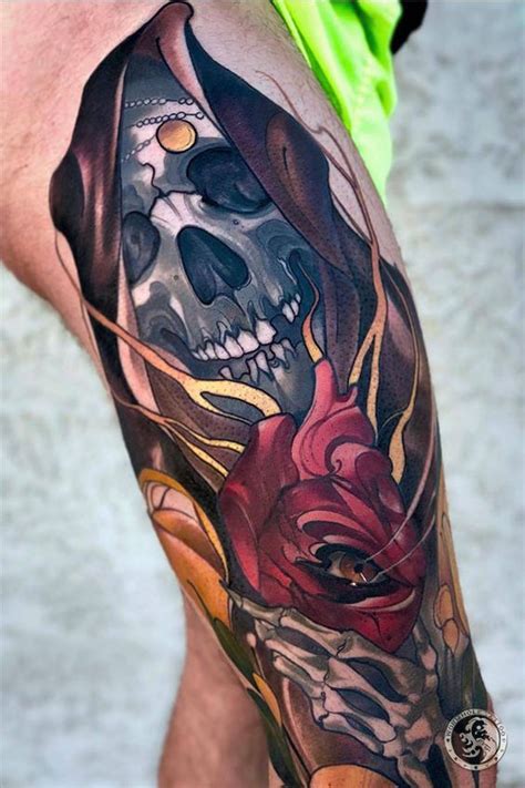 Grim Reaper Neo Traditional Tattoo Tattoogoto