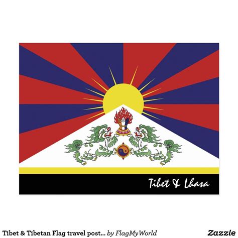 Tibet & Tibetan Flag travel postcard / Himalayas | Zazzle | Travel ...