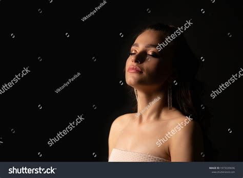 Fashion Studio Portrait Lovely Brunette Woman Stock Photo Shutterstock
