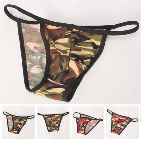 MEN LOW RISE Camo Bikini Thong G String Panties Brief Breathable Bulge Underwear EUR 8 30