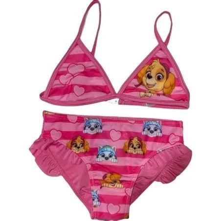 Maillot De Bain Bikini Paw Patrol Color Pink Size 3 4 Ans