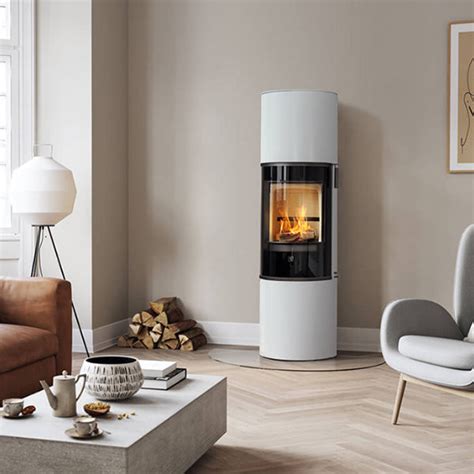 Scan 84 3 Modern Maxi Wood Burning Stove Gloss White Stove Supermarket