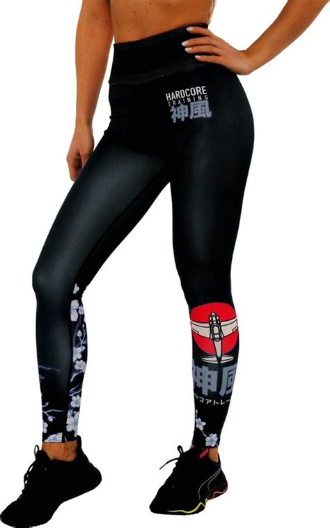 Hardcore Training Leggings Women Sakura Black Compression Pants Fitness Yoga Pilates Gym Running