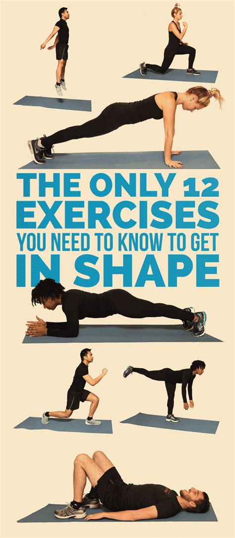 The Only 12 Exercises You Need To Get In Shape Exercise Bodyweight