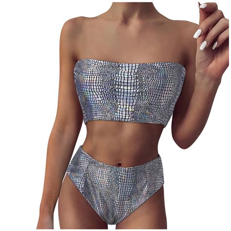 Ichuanyi Woman Swimsuit Clearance Lady Women Splicing Push Up Two Piece Bra Bikini Beach Set