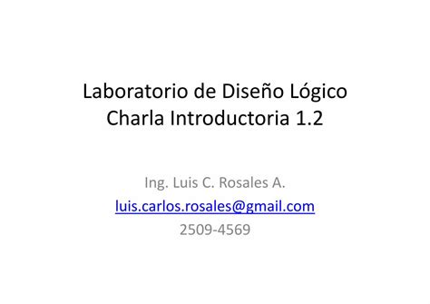 PDF Laboratorio de Diseño Lógico Charla Introductoria