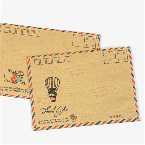 pcslot cute vintage kraft paper envelope  postcard letter