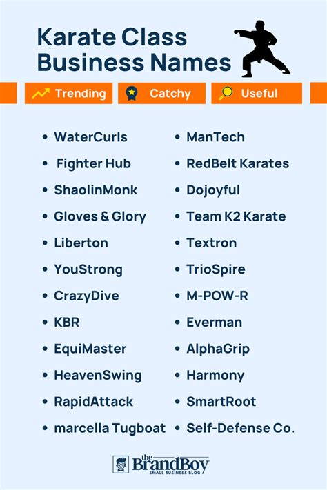 Karate Class Names Ideas Generator Guide Brandboy