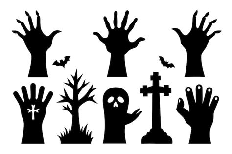 Premium Vector Halloween Spooky Zombie Hands Silhouette Vector Collection