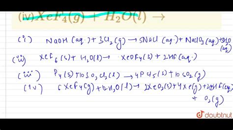 Complete The Following Equations I Underset Hot And Conc N