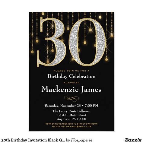 50th Anniversary Invitation Black Gold Diamonds Zazzle Artofit