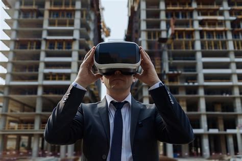 Premium Photo Businessman Holding A Virtual Reality Headset Preparing