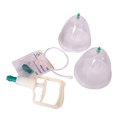 Woman Breast Pump Enlargement Cup Twin 2 Suction Cup With Manual Pump