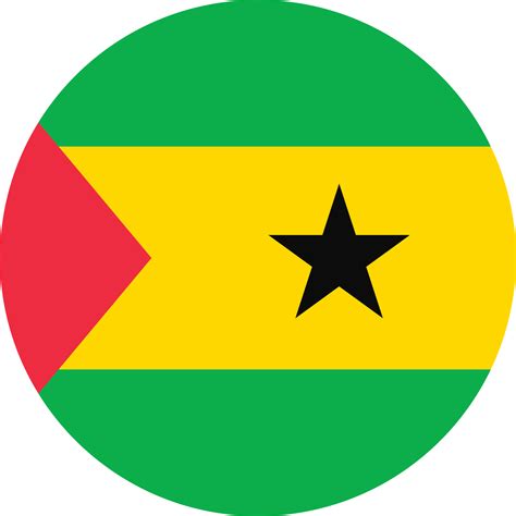 Circle flag of Sao Tome and Principe. 11571313 PNG