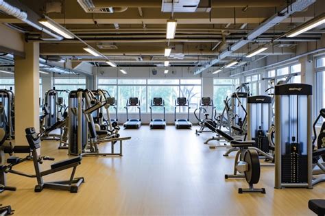 Premium Photo A Bustling Gym Packed With A Variety Of Machines And