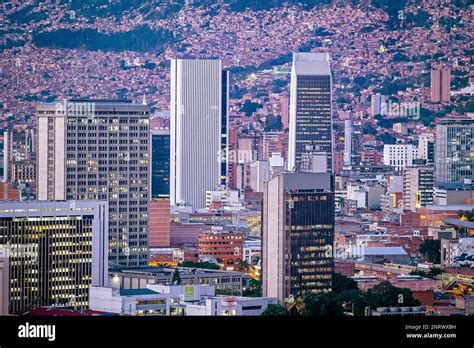 Skyline Downtown City Center Centro Medellín Colombia Stock Photo