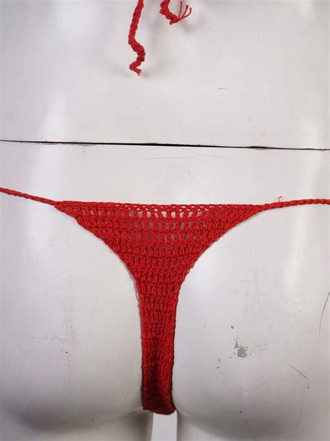 Womens Sexy Bikini Lingerie Set Handmade Crochet Bra Thongs Swimwear Swimsuit Ebay
