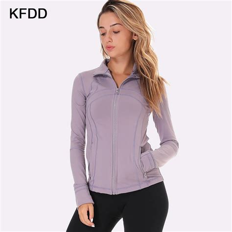 Kfdd Yoga Tops Women Zipper Long Sleeve Running Top Women Sport Fitness