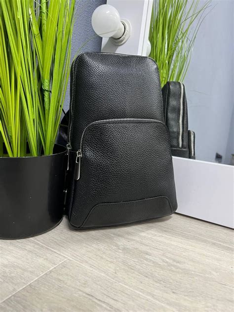 Мужская сумка слинг из натуральной кожи S-302, сумка бананка, слинг ...