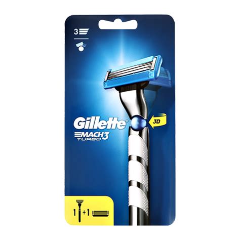 Станок для бритья `GILLETTE` `MACH3` TURBO 3D с 2 сменными кассетами ...