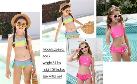 Amazon Dayu Girls Fashionable Bikini Set Beach Piece Swimsuit Bathing Suit Clothing