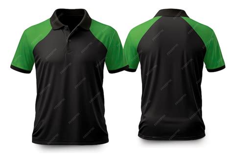 premium photo green  black polo shirt template  design  white