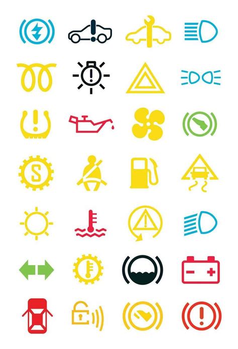 truck dash warning lights  vehicle dashboard icons images stock