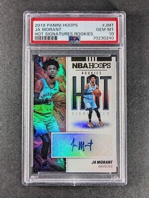 Panini Nba Hoops Ja Morant Auto Hot Signature Rookies Rc Hr