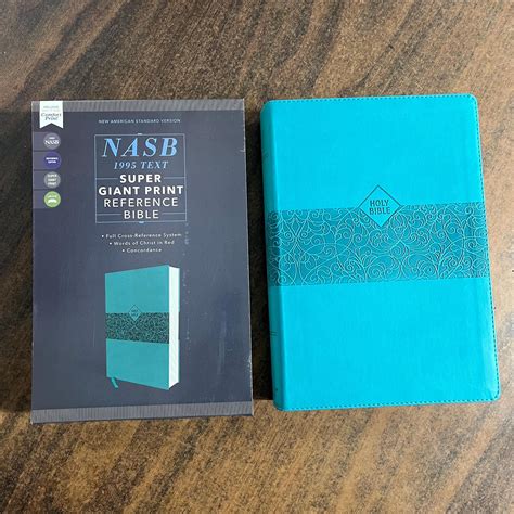 Personalized NASB Super Giant Print Reference Bible - Teal LeatherSoft