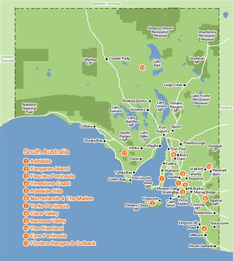South Australia Region Map Map Of Australia Region Political