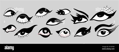 eye with gothic makeup. Different eyes, tired, red. Punk,2000x y2k emo ...