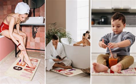 Qjhomo Get Naked Bath Mat Beige Non Slip Soft Microfiber For Bathroom Machine Washable X