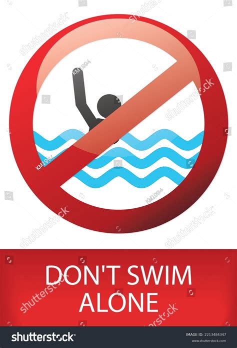 Do Not Swim Alone Sign Stock Illustration 2213484347 Shutterstock