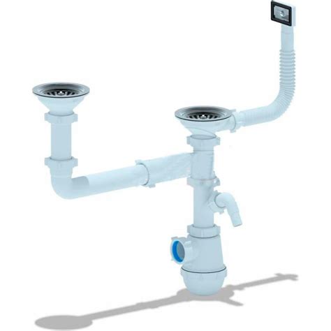 Сифон АНИ Пласт 3 1/2"х40 с круглым переливом, отводами с/м, гибкой ...