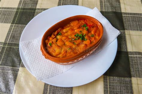 Tavche Gravche Baked Beans Traditional Macedonian Dish On Table