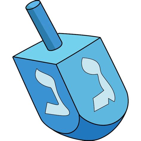 Chanukka Dreidel Cartoon Farbige Cliparts Premium Vektor